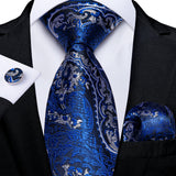 Blue Paisley Floral Men's Ties