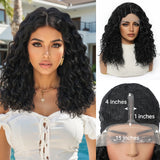 Black Natural Lace Short Wavy Front Synthetic Hair Wigs