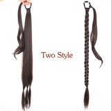 Black Synthetic Long Braided Ponytail Hair Extensions