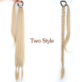 White Black Brown Synthetic Long Braided Ponytail Hair Extensions