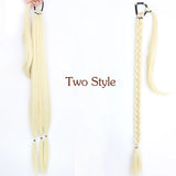 White Synthetic Long Braided Ponytail Hair Extensions