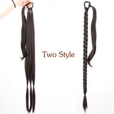 Black Brown Synthetic Long Braided Ponytail Hair Extensions