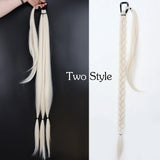 White Synthetic Long Braided Ponytail Hair Extensions