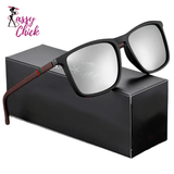 Black Classic Square Men's Sunglasses Sassy Chick Logo