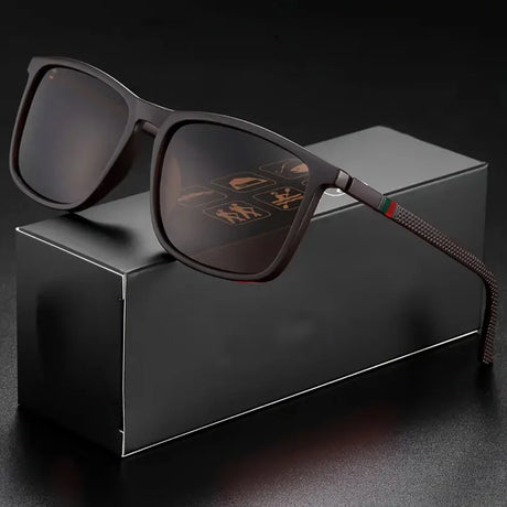 Brown Black Classic Square Men's Sunglasses