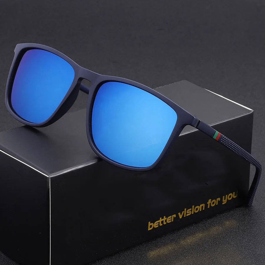 Blue Classic Square Men's Sunglasses