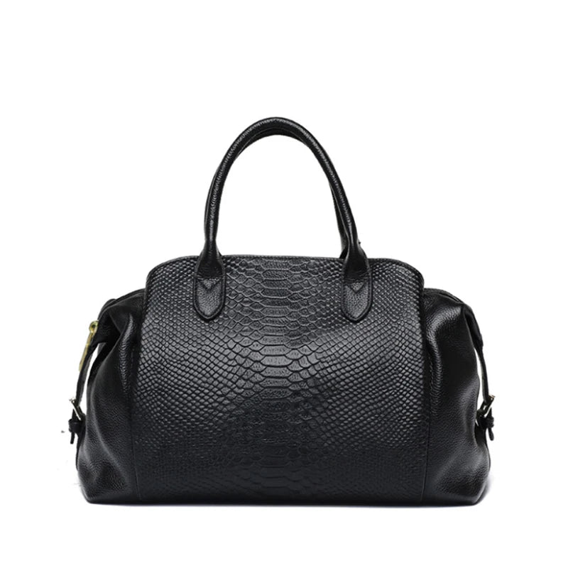 Black Commuter Crocodile Pattern Women's Bag
