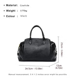 Size of Black Commuter Crocodile Pattern Women's Bag