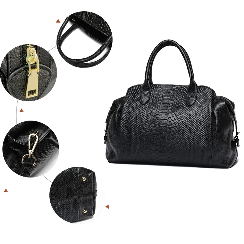 Pats of Black Commuter Crocodile Pattern Women's Bag