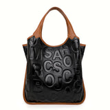 Black Letter Style Large Handbag