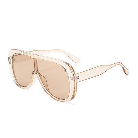 Black Square Vintage Oversize Shield Sunglasses