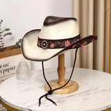 white cowboy straw hat