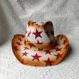 brown straw pattern straw cowboy hat