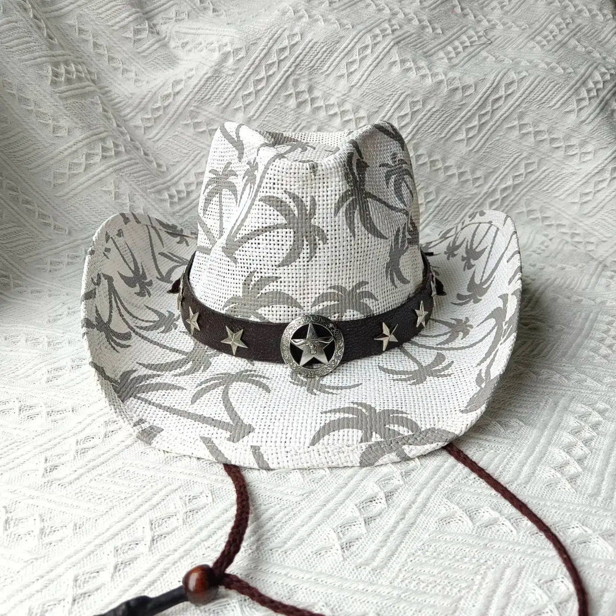 white cowboy straw hat