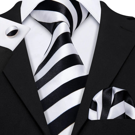 white black necktie set