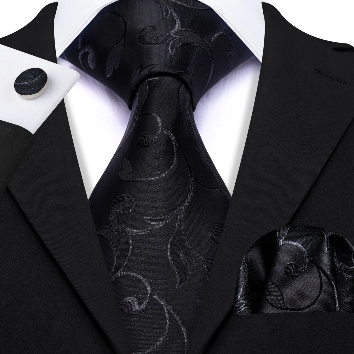 black necktie set