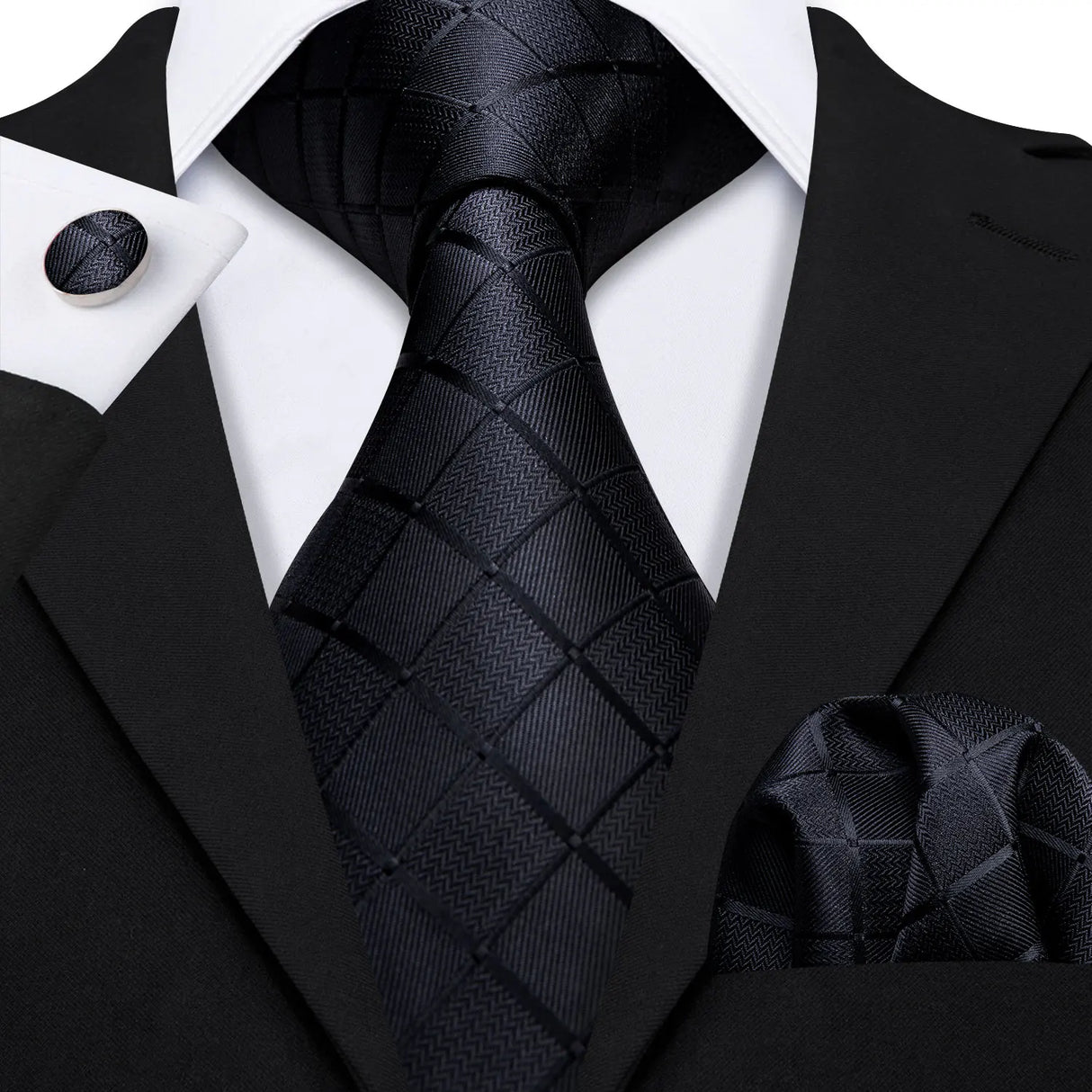 black diamond dot pattern necktie set