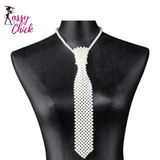 Black White Pearl Fashion Style Necktie Sassy Chick Logo
