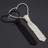 Collection of Black White Pearl Fashion Style Necktie