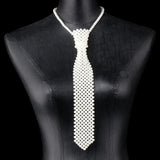 Black White Pearl Fashion Style Necktie