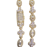Bling  Brass 5A Eye Chain Gold-Plated Cubic Zirconia Bracelet