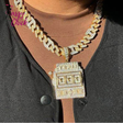 Bling CZ Letter Hustle Hard Rich Lucky Pendant Necklace Sassy Chick Logo