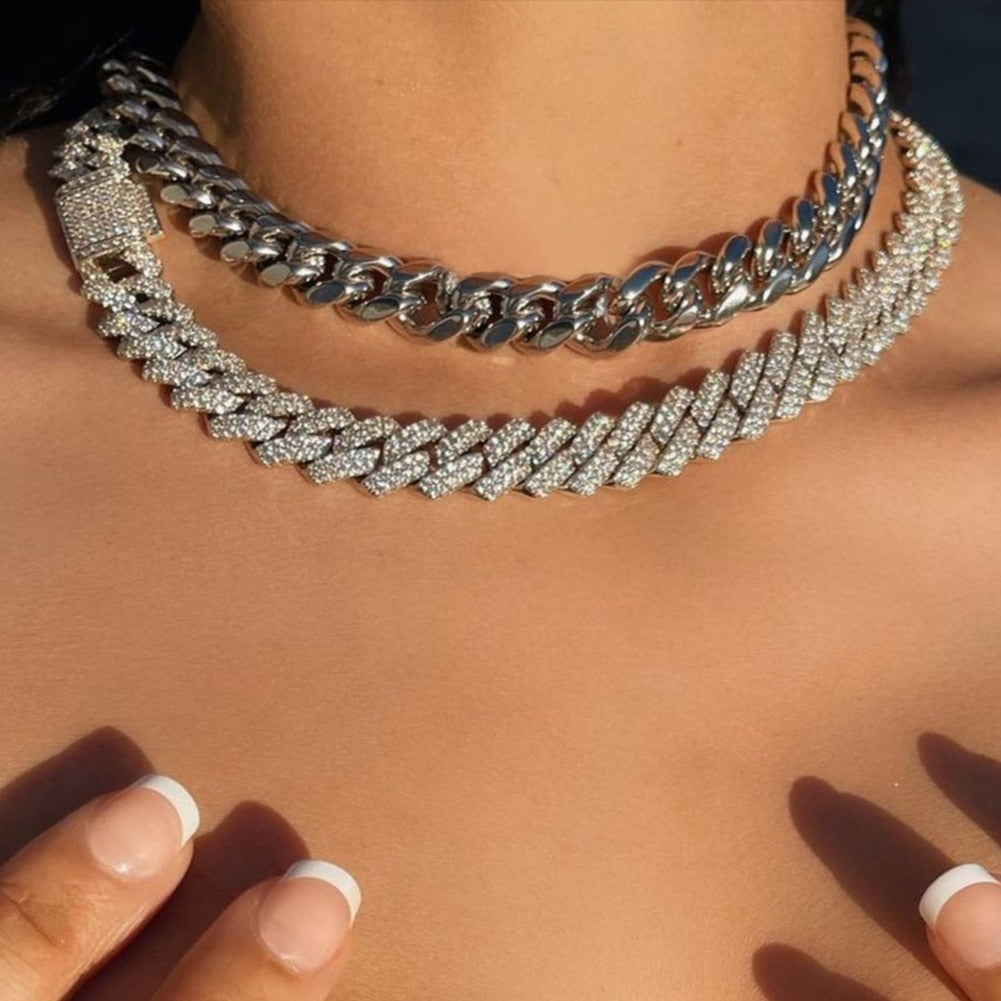 Model using Bling Clustered Rhinestones Necklace