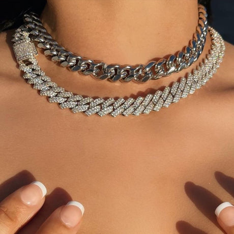 Model using Bling Clustered Rhinestones Necklace