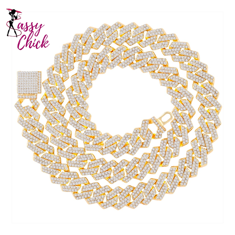Bling Clustered Rhinestones Necklace Sassy Chick Logo
