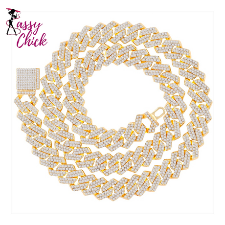 Bling Clustered Rhinestones Necklace Sassy Chick Logo