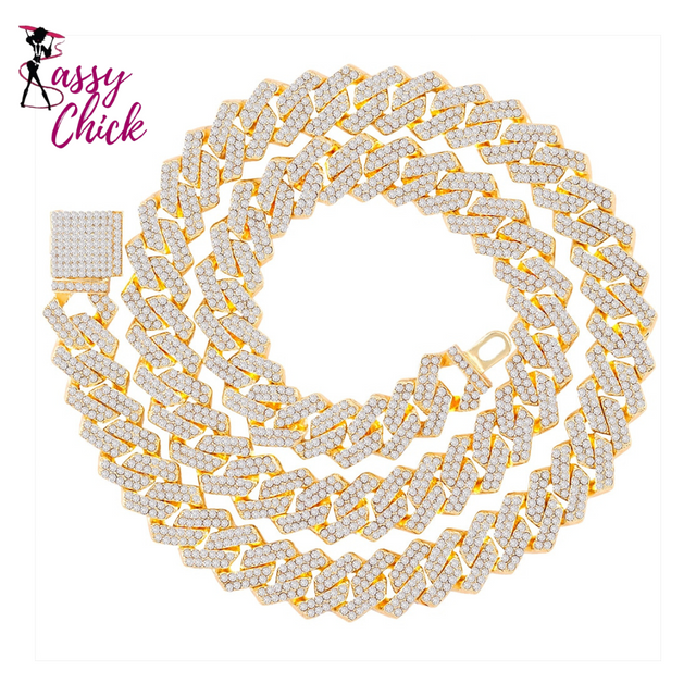 Bling Clustered Rhinestones Necklace Sassy Chick Logo