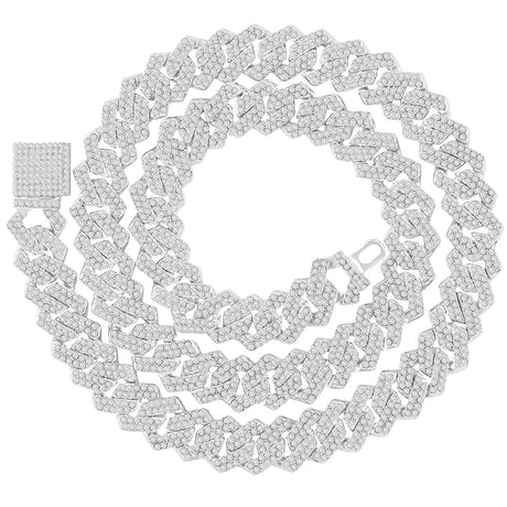 Silver Bling Clustered Rhinestones Necklace