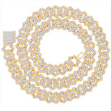Gold Bling Clustered Rhinestones Necklace