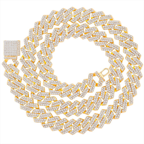 Gold Bling Clustered Rhinestones Necklace