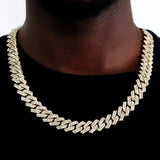Model using Bling Cuban Necklace And Bracelet