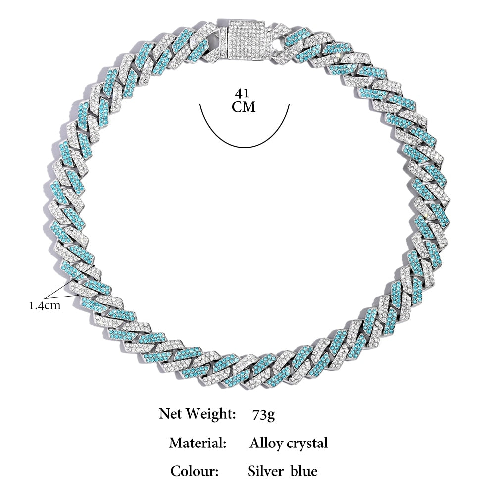Size of Bling Cuban Necklace And Bracelet