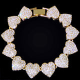 Gold Bling Heart-Shaped Cuban Necklace