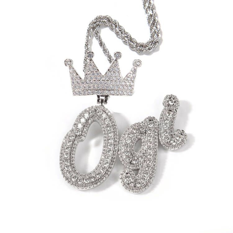 Silver Bling Micro Paved Hip hop Necklace