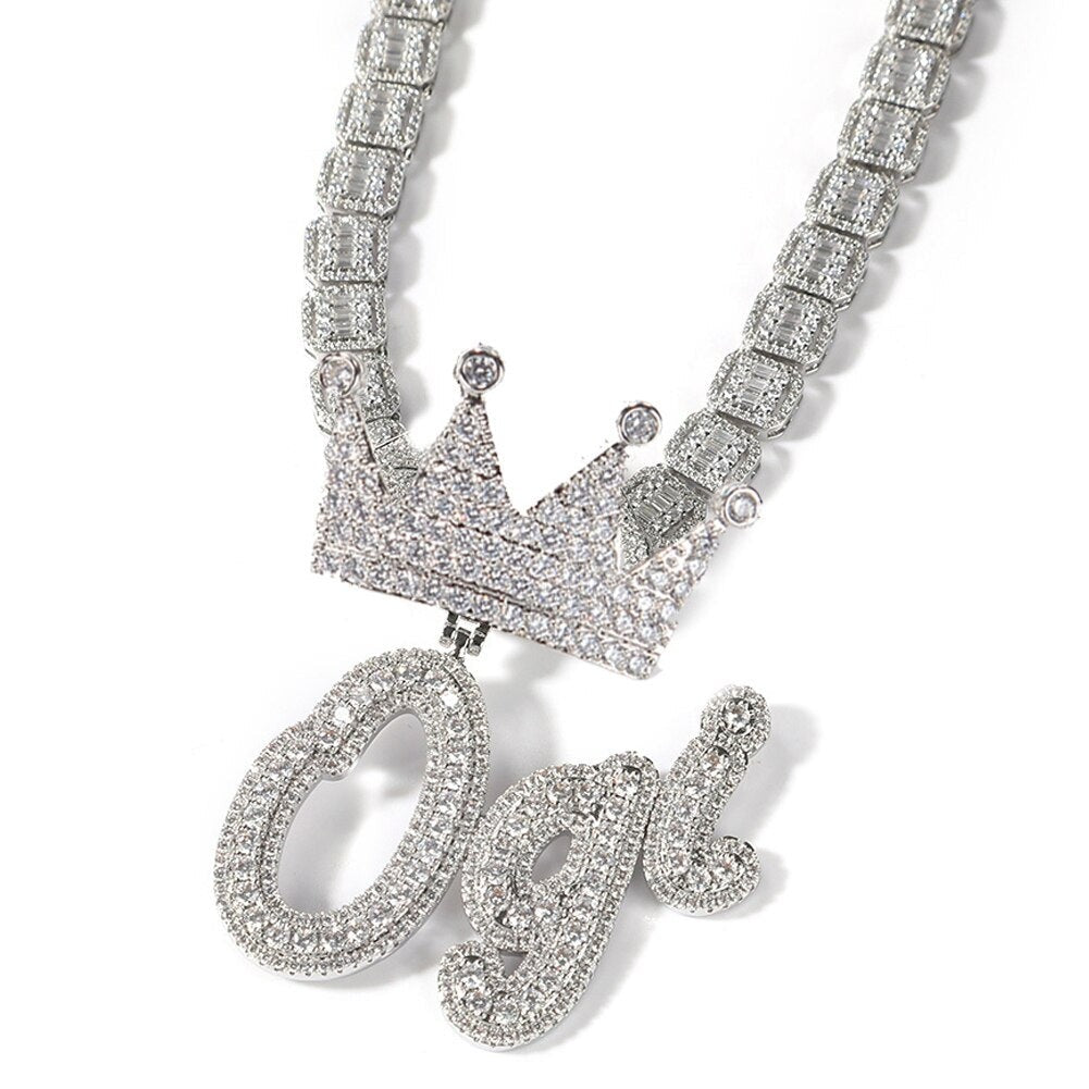 Silver Bling Micro Paved Hip hop Necklace