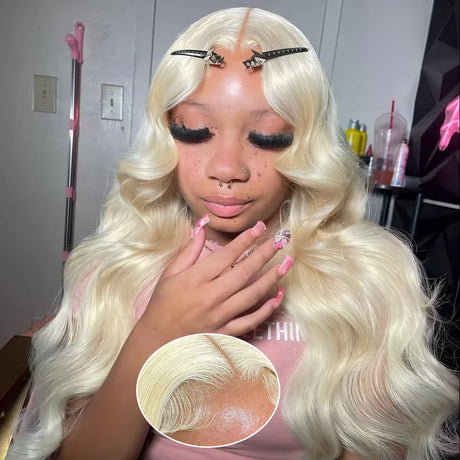 Blonde 40 Inch Brazilian Lace Body Wave Human Hair Wigs