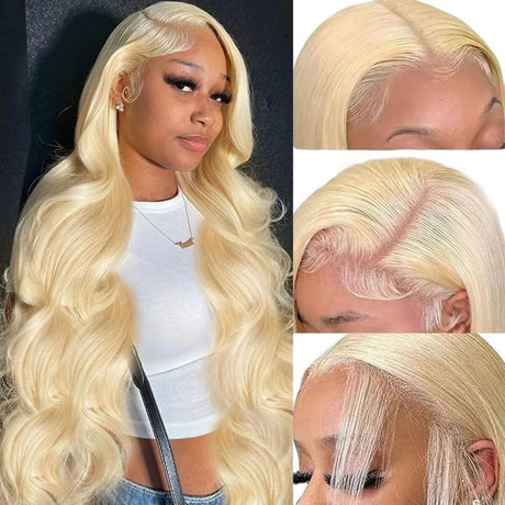 Blonde 40 Inch Brazilian Lace Body Wave Human Hair Wigs