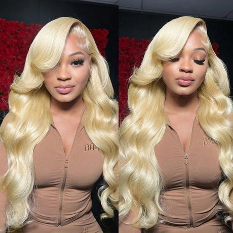 Blonde 40 Inch Brazilian Lace Body Wave Human Hair Wigs