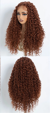 Orange Blonde Ginger 30 Inch Curly Lace Synthetic Lace Front Wigs