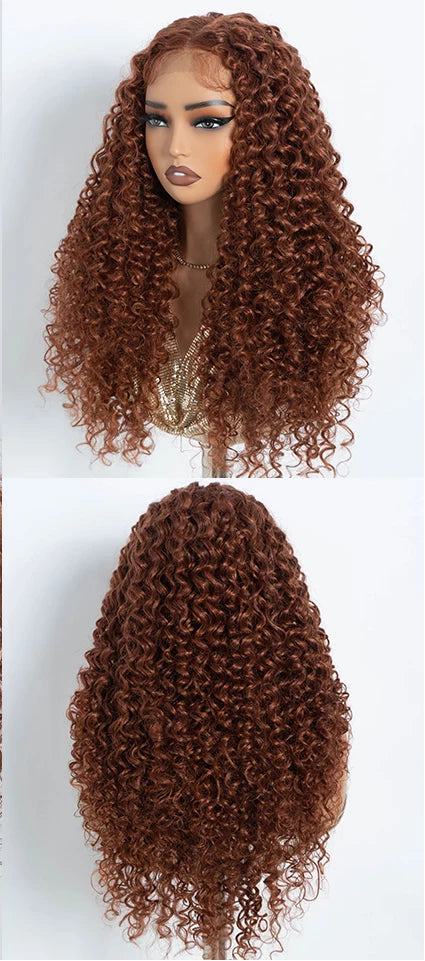 Orange Blonde Ginger 30 Inch Curly Lace Synthetic Lace Front Wigs