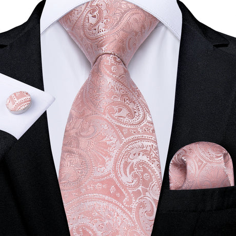 pink floral pattern necktie set