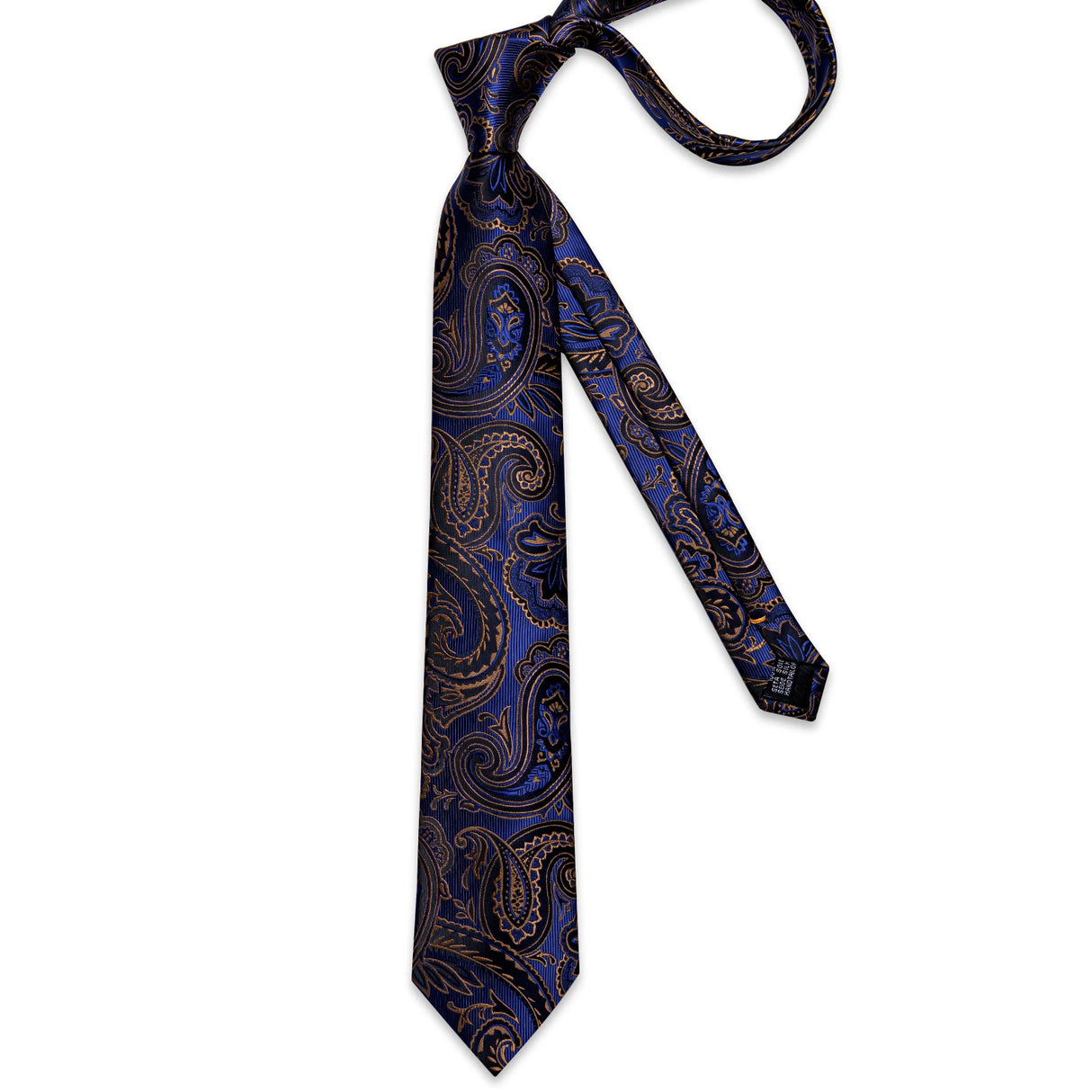 blue brown black floral pattern necktie