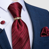 red line pattern tie set