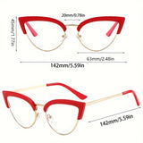 Blue Light Blocking Glasses Vintage Cat Eye Size