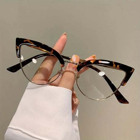 Leopard Blue Light Blocking Glasses Vintage Cat Eye