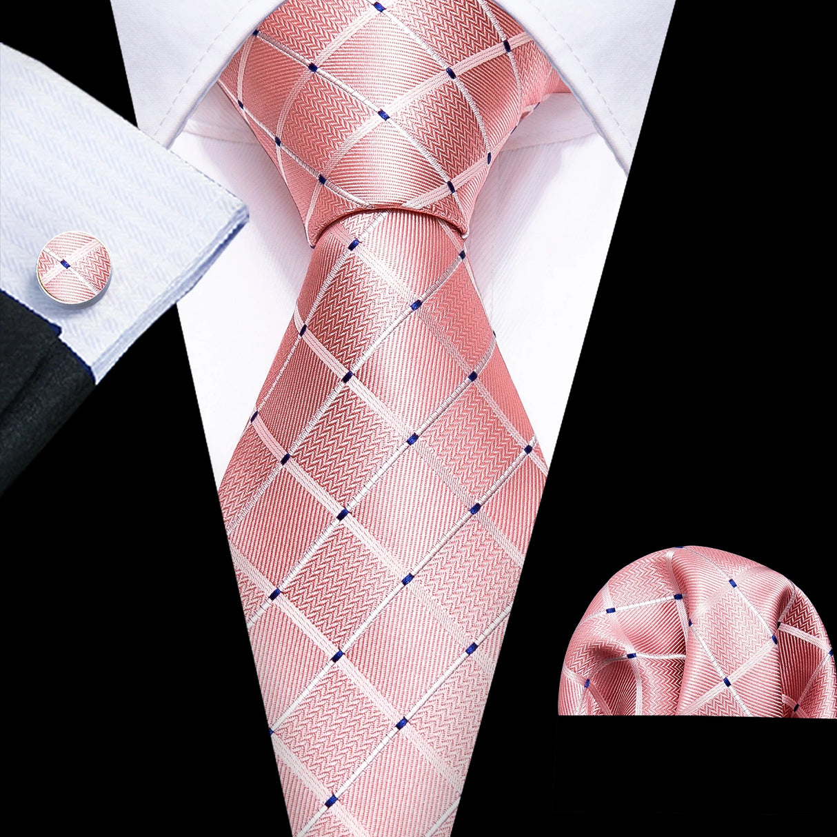 orange diamond dot pattern necktie set